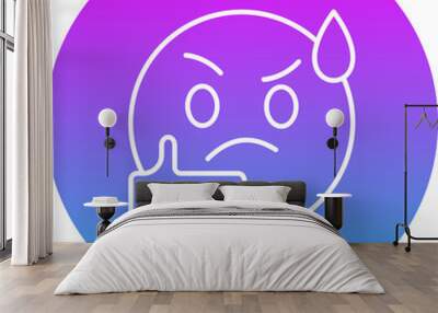 Thinking Gradient Circle Line Inverted Icon Wall mural