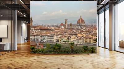 Florence seen from afar with cathedral towering over city Wall mural