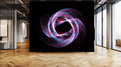 Light painting forming a dashed flower star shape Wall mural