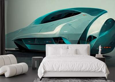 futuristic car render concept vehicle automotive industry render Wall mural