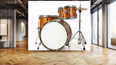 drum set with bass drum on white background Wall mural