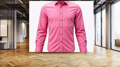 pink dress shirt isolated on white background Wall mural