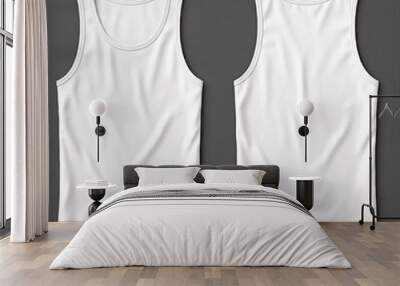 white blank tank top mockup on grey background Wall mural