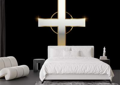 Christ cross logo design for your illustration Wall mural