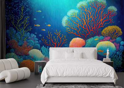 coral reef in aquarium Wall mural