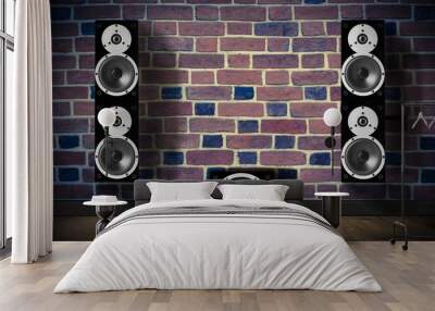 Black music speakers Wall mural