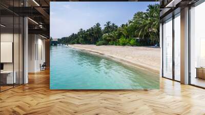 Unique beauty of blue lagoon in Maldives Wall mural