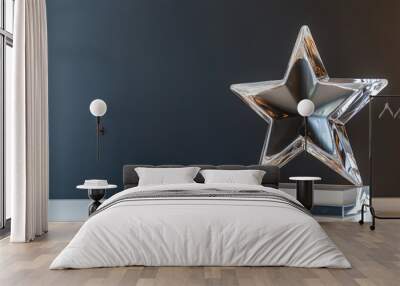  Crystal Star Trophy with Modern Design in a Minimalist Display Wall mural