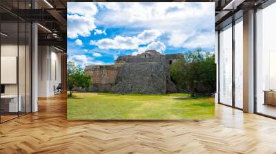 Old Ancient Mayan Ruins of Chichen Itza famous and popular place in Mexico, Seven Wonders of The World  Wall mural