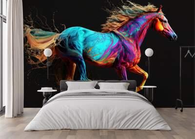 rainbow horse Wall mural