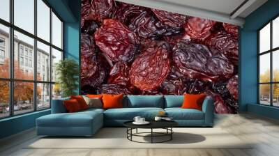 Close up picture of raisins, selective focus. Wall mural