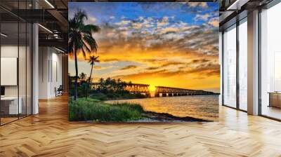 sunset view of bahia honda state park Wall mural