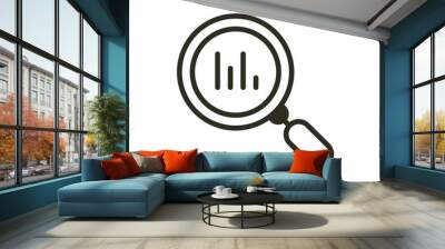 Research analysis of data icon. Magnifying glass vector illustration Wall mural