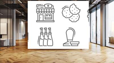 set of 12 coffee icons. outline thin line icons such as blender, tamper, cold, coffee, coffee shop, chemex Wall mural