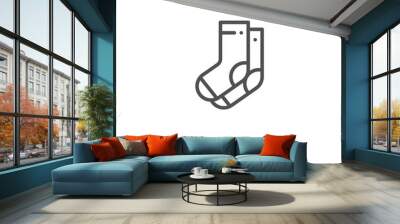 socks icon vector from clothes collection. Thin line socks outline icon vector illustration. Outline, thin line socks icon for website design and mobile, app development. Wall mural