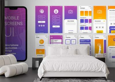  Mobile Application Design Templates Set Wall mural