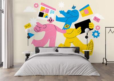 Abstract business people illustration Wall mural