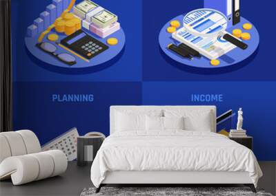 Accounting Isometric Design Concept Wall mural