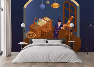 Ancient Science Isometric Concept Wall mural