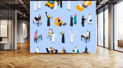 Arab People Isometric Set Wall mural