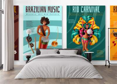 brazil carnaval posters set Wall mural