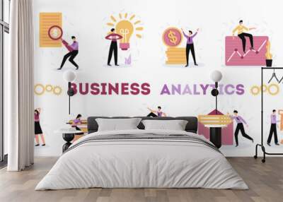 Business Analytics Flat Set Wall mural