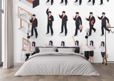 Business Characters Isometric Set Wall mural