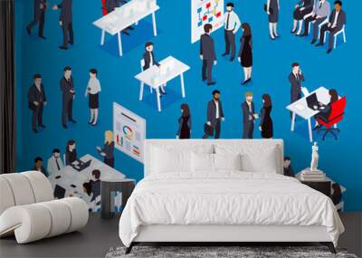 Business People Isometric Set Wall mural