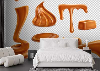 Caramel Realistic Transparent Set Wall mural