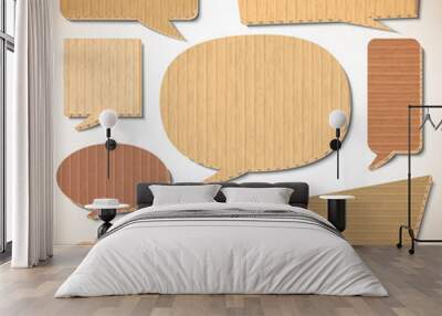 Cardboard speech bubbles set Wall mural