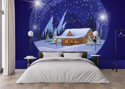 Christmas Winter Landscape Globe Wall mural