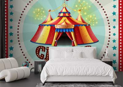 Circus Festival Announcement Retro Poster Wall mural