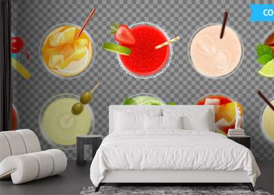 Cocktails Transparent Set Wall mural