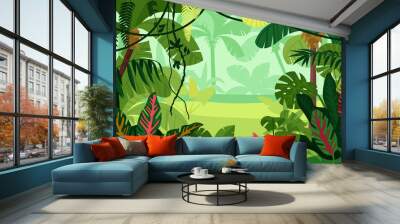 Colored Jungle Composition Wall mural