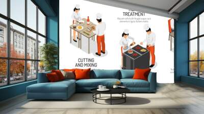 Cooking Infographic Isometric Composition  Wall mural