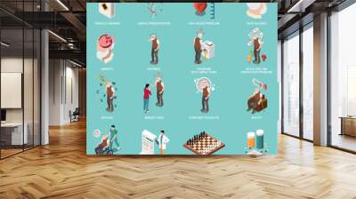 Dementia and Alzheimer Isometric Set Wall mural