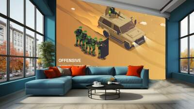 Desert Army Attack Background Wall mural