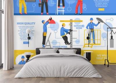 Electrical Works Horizontal Banners  Wall mural