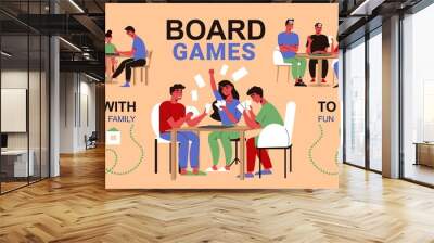 Family Board Games Infographics Wall mural