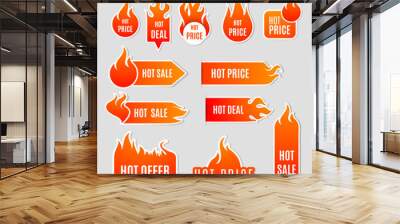 Fire Sale Flat Icon Set Wall mural