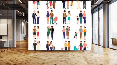 Flat Family Set Wall mural