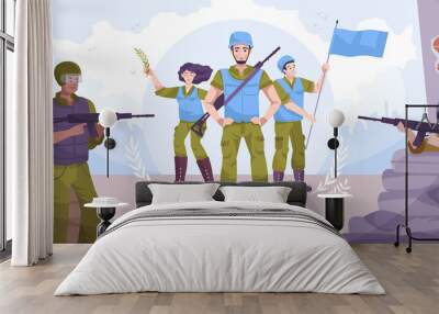 Flat Peacekeepers Concept Wall mural