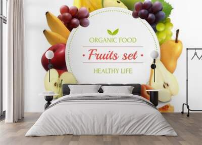 Fruits Frame Realistic Background Wall mural