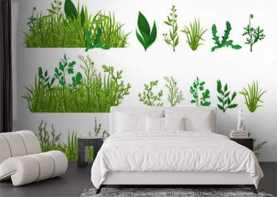 Green Grass Realistic Set Wall mural