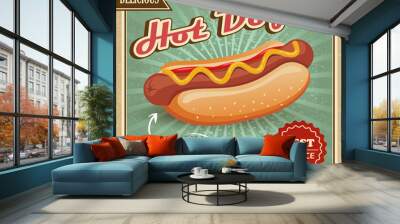 Hot dog poster Wall mural