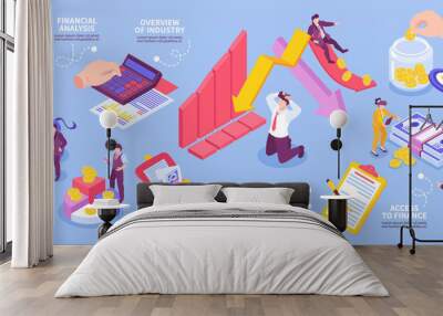 Isometric Finance Infographics Wall mural