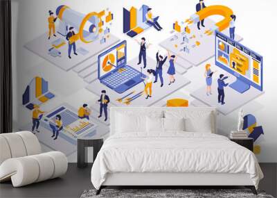 Isometric Marketing Strategy Composition Wall mural