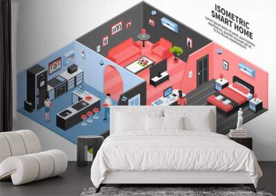 Isometric Smart Home Composition Wall mural