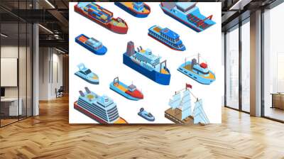 Isometric Water Transport Set Wall mural