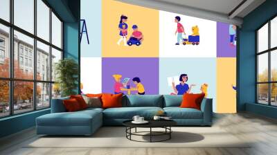 Kindergarten Children Design Concept Wall mural